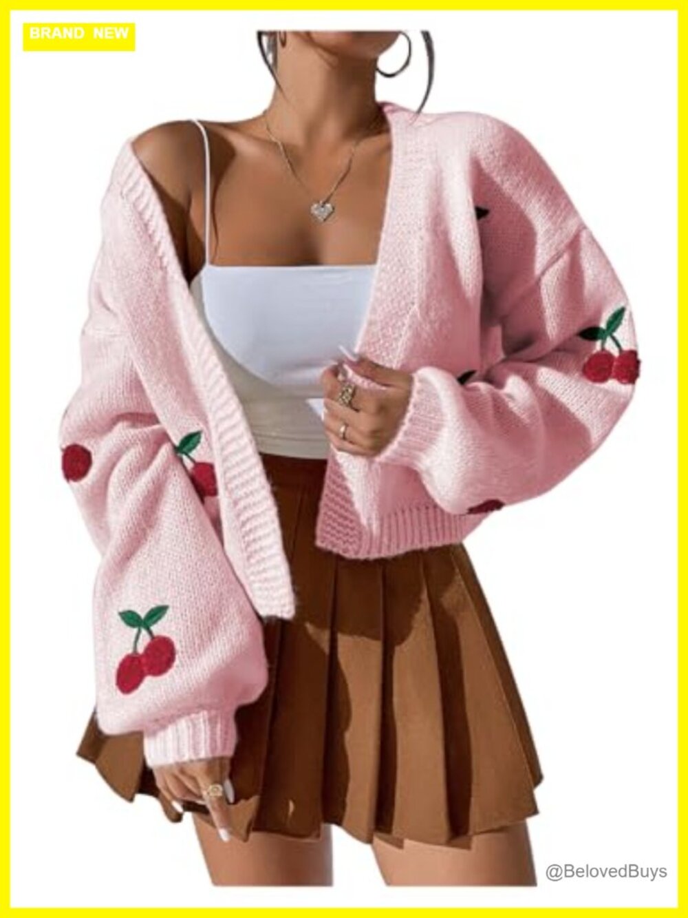 Cropped Chunky Knit Cardigan Open Front Loose Fit Sweater Top